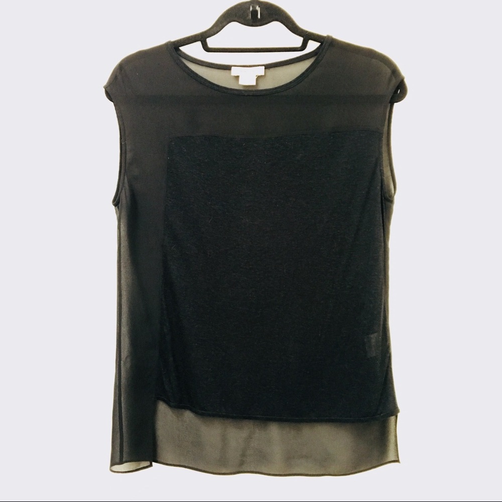 Helmut Lang Silk Sheer Panel Top